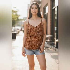 J. CREW SZ 14 spaghetti strap gold black animal print look new with tags WT159